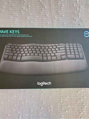 Logitech Ergonomic Wave Keys Keyboard in Black and Gray